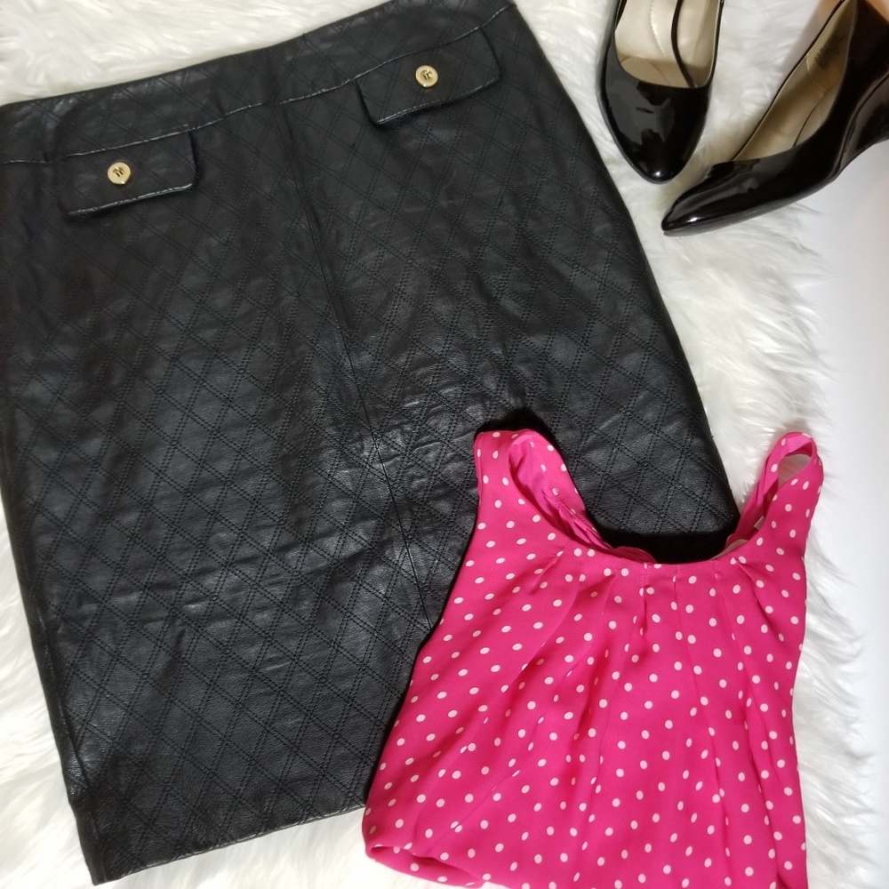 Chadwicks Genuine Leather Pencil Skirt, sz 10
